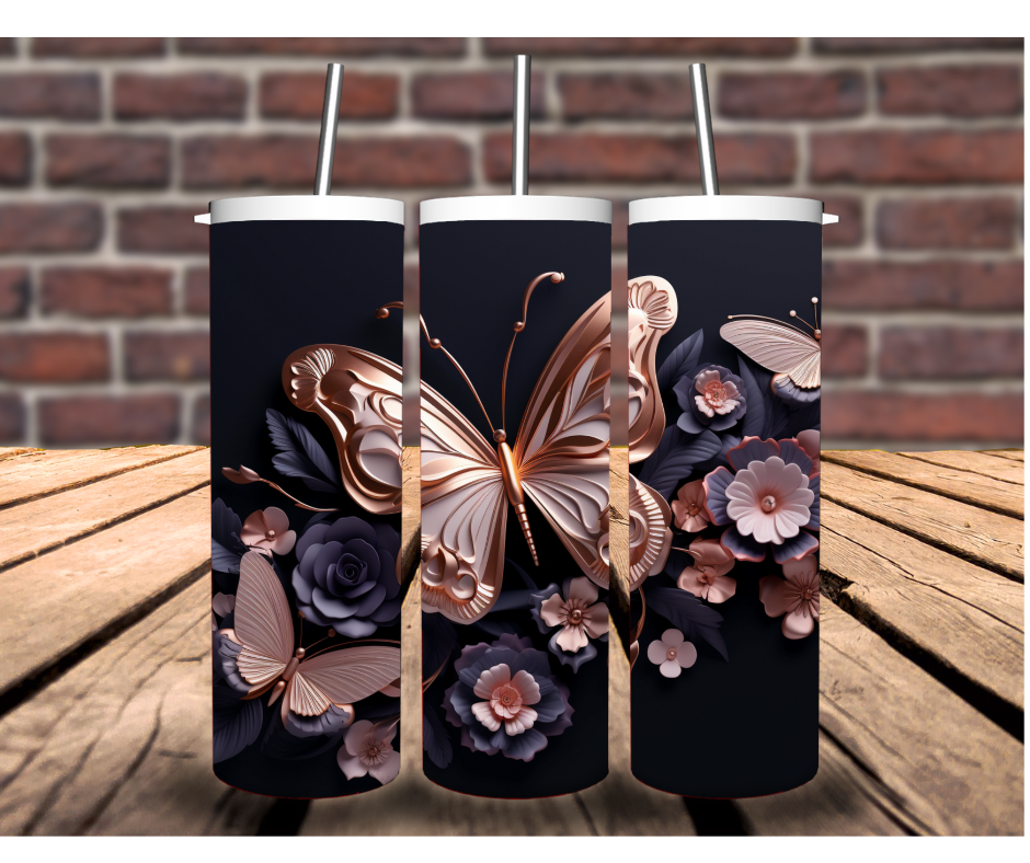 3D Butterfly tumbler
