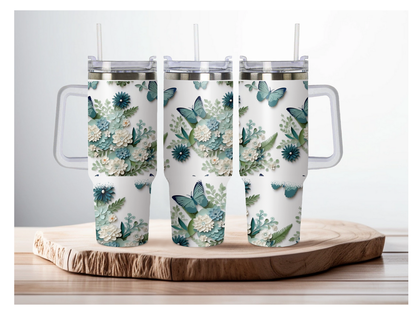 40oz Butterfly tumbler