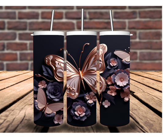 3D Butterfly tumbler