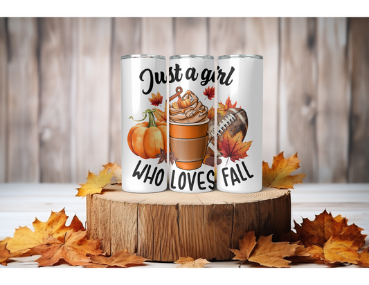 20oz just a girl fall tumbler