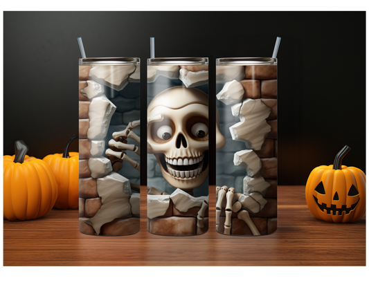 20oz Skull brick wall tumbler