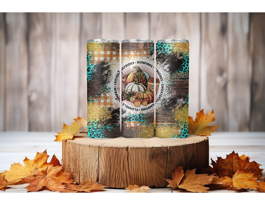 20oz Fall Glitter pumpkin tumbler