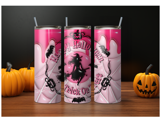 20oz pink happy halloween tumbler