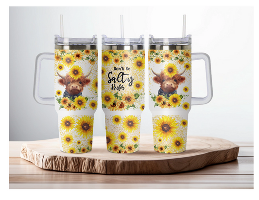 40oz Salty heifer tumbler