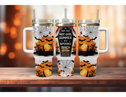 Halloween Spooky Bitch Season Bats 40oz Tumbler