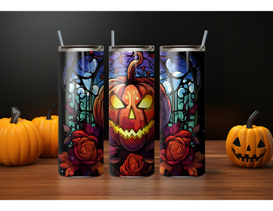 20oz Stained Glass Pumpkin tumbler